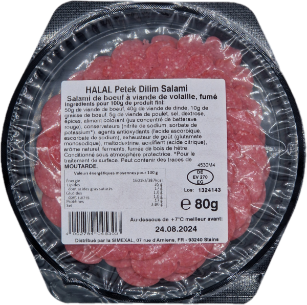 petek dilim -salami de boeuf fume 80gr 4530