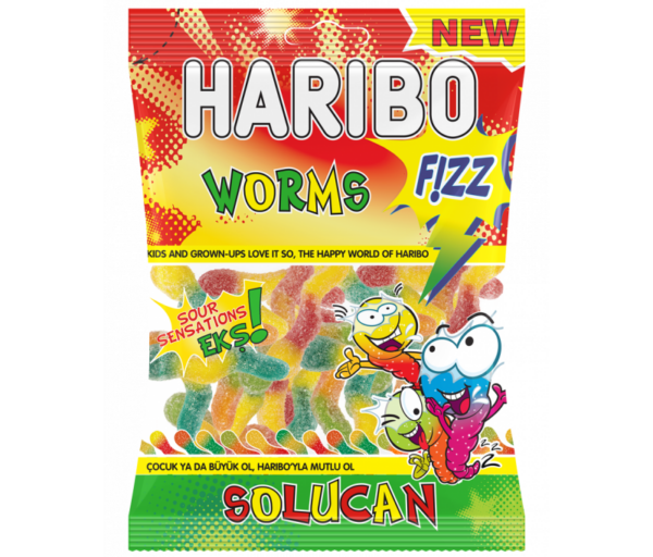 haribo fizz worms 80gr