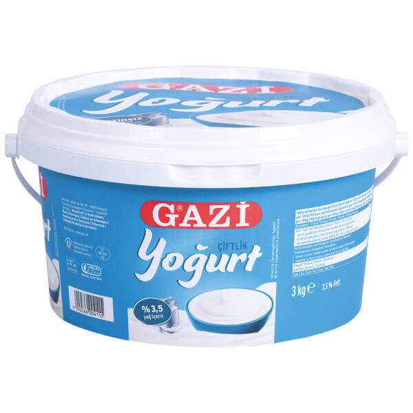 gazi yaourt  3.5% bt 3kg ciftlik    mavi