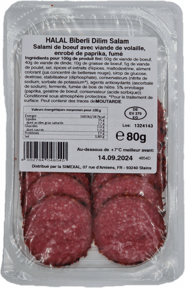 biberli dilim salam 80gr (salami aux piments)4854